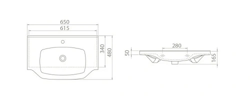 Раковина Opadiris Cerastyle Классик 65 см 081000-u-01 Раковина Opadiris Cerastyle Классик 65 см 081000-u-01
