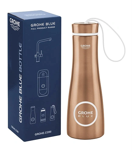 Бутылка для воды из нержавеющей стали GROHE Blue, теплый закат матовый (40848DL0) Бутылка для воды из нержавеющей стали GROHE Blue, теплый закат матовый (40848DL0)