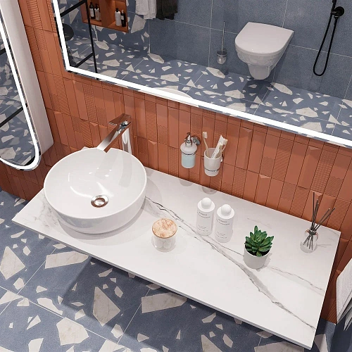 Комплект мебели DIWO Элиста 120 белый мрамор, с раковиной Moduo 40 RING 555794 Комплект мебели DIWO Элиста 120 белый мрамор, с раковиной Moduo 40 RING 555794