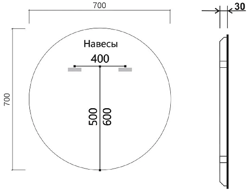 Зеркало Vincea LED VLM-3DE700 700x700 c сенсорным выключателем и диммером Зеркало Vincea LED VLM-3DE700 700x700 c сенсорным выключателем и диммером