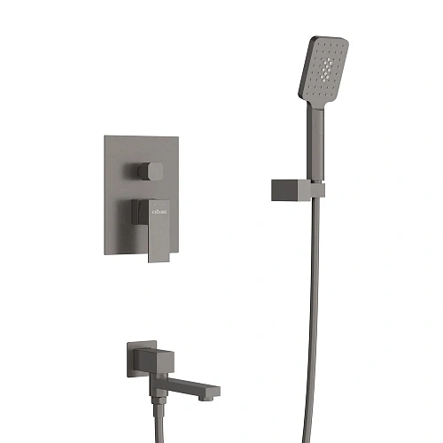 Душевая система CEZARES SLIDER-VDSET-GM встраиваемая, со шлангом, с держателем, оружейная сталь Душевая система CEZARES SLIDER-VDSET-GM встраиваемая, со шлангом, с держателем, оружейная сталь