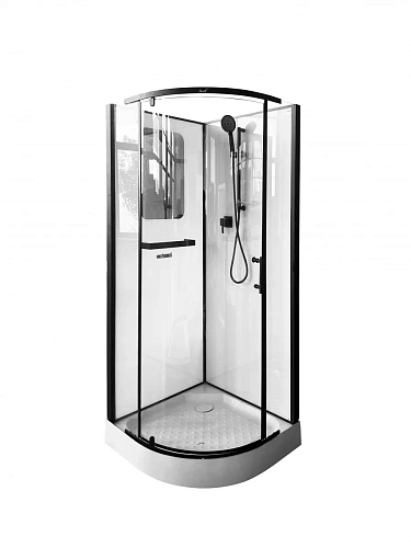 Душевая кабина Ceruttispa KORRA90B 90x90x205 профиль черный, стекло прозрачное Душевая кабина Ceruttispa KORRA90B 90x90x205 профиль черный, стекло прозрачное