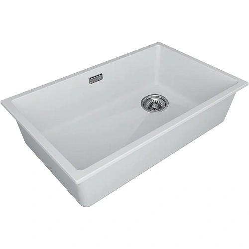 Кухонная мойка Paulmark LUMI 74UNI-SKEW LU74SK-WH, белый, 740х440 Кухонная мойка Paulmark LUMI 74UNI-SKEW LU74SK-WH, белый, 740х440