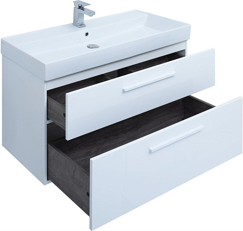 Тумба под раковину Aquanet Nova 100 белый глянец 00249922 Тумба под раковину Aquanet Nova 100 белый глянец 00249922