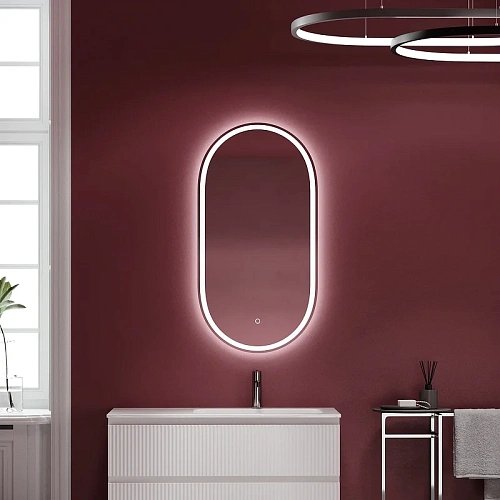 Зеркало Sancos Oval OV55F 550х1050 фронтальная подсветка с сенсорным управлением Зеркало Sancos Oval OV55F 550х1050 фронтальная подсветка с сенсорным управлением