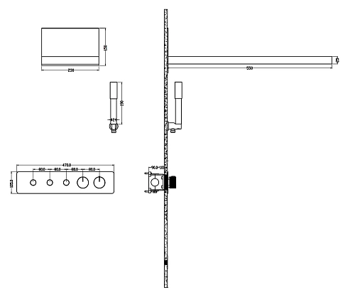 Душевая система Boheme FUSION 131-CR с термостатом CHROME встраиваемая Душевая система Boheme FUSION 131-CR с термостатом CHROME встраиваемая