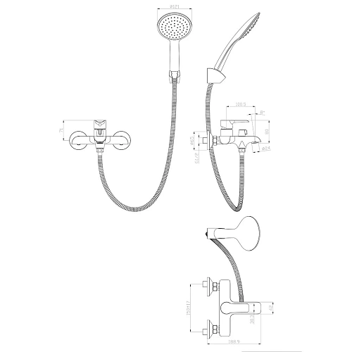 Смеситель для ванны Rossinka W35-31 Смеситель для ванны Rossinka W35-31