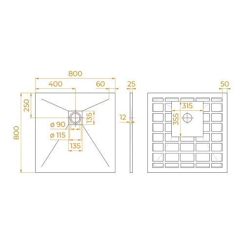 Душевой поддон RGW STONE TRAY-W 800x800 квадрат 14152088-01-11 Душевой поддон RGW STONE TRAY-W 800x800 квадрат 14152088-01-11