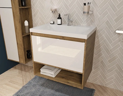 Тумба с раковиной Эстет Monaco Wood ФР-00010679 700х480 подвесная 1 ящик Тумба с раковиной Эстет Monaco Wood ФР-00010679 700х480 подвесная 1 ящик