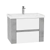 Тумба под раковину Onika Стоун 70 см 107066 подвесная, белая/ателье светлое (для Фостер 70)