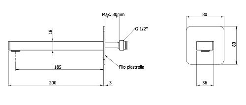 Излив Remer Slash 91SLNO, черный матовый Излив Remer Slash 91SLNO, черный матовый