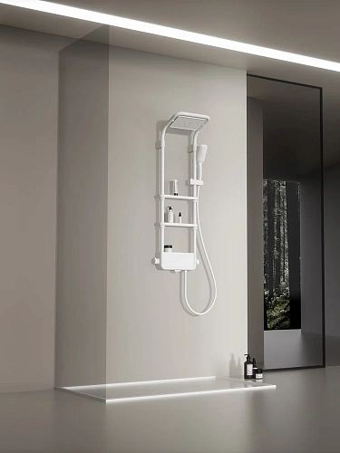 Душевая система AQUAme AQM 8003W с термостатом, Белый AQM8003W Душевая система AQUAme AQM 8003W с термостатом, Белый AQM8003W