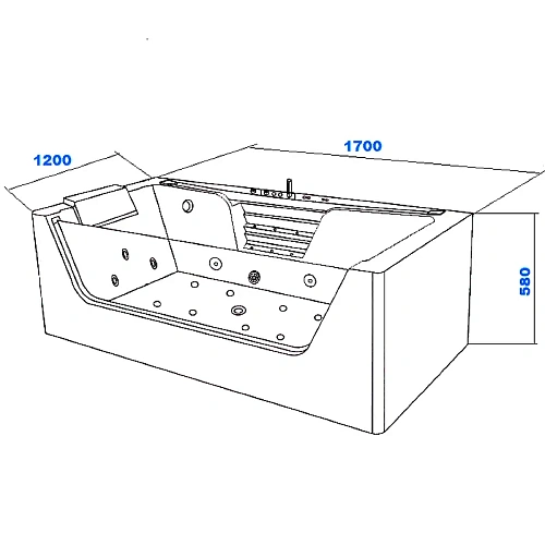 Акриловая ванна Ceruttispa C-478A 1700x1200x580 гидромассажная Акриловая ванна Ceruttispa C-478A 1700x1200x580 гидромассажная