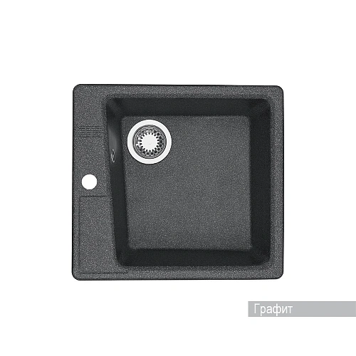 Кухонная мойка Aquaton Парма 1A713032PM210 из литого мрамора, квадратная, графит Кухонная мойка Aquaton Парма 1A713032PM210 из литого мрамора, квадратная, графит