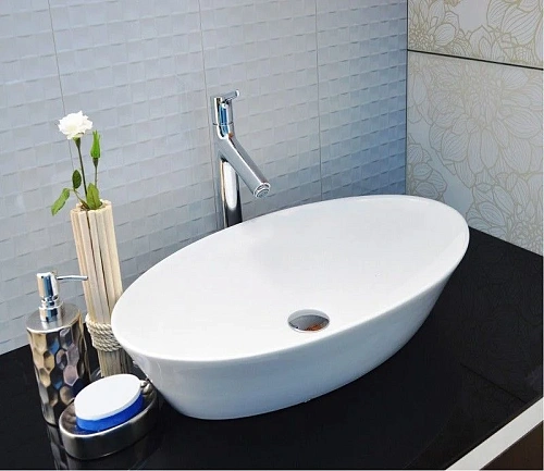 Раковина CeramaLux 9397 накладная, белый Раковина CeramaLux 9397 накладная, белый