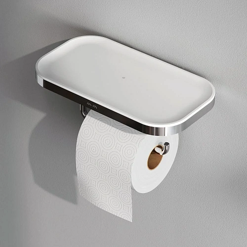 Держатель туалетной бумаги AM.PM Func A8F341400 с полкой Держатель туалетной бумаги AM.PM Func A8F341400 с полкой