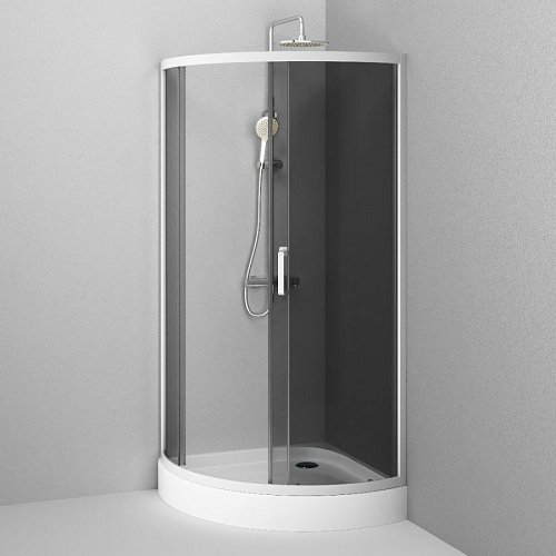 Душевой уголок AM.PM Like W83G-315-090CG64 Slide 90x90, стекло тонированное, профиль матовый серый Душевой уголок AM.PM Like W83G-315-090CG64 Slide 90x90, стекло тонированное, профиль матовый серый