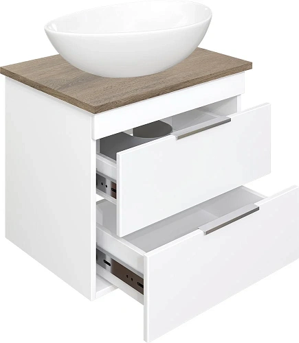 Тумба с раковиной STWORKI Копенгаген 60 белая, с раковиной STWORKI Moduo 55 Leaf 584887 Тумба с раковиной STWORKI Копенгаген 60 белая, с раковиной STWORKI Moduo 55 Leaf 584887