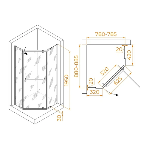 Душевой уголок RGW PA-091 800x900 мм 35089189-11 хром Easy Clean Душевой уголок RGW PA-091 800x900 мм 35089189-11 хром Easy Clean