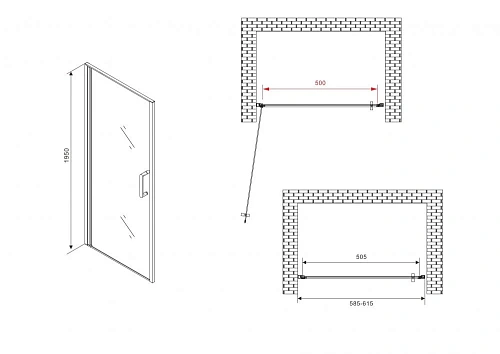Душевая дверь ABBER Sonnenstrand AG04060M 60 см универсальная, профиль хром, стекло матовое Душевая дверь ABBER Sonnenstrand AG04060M 60 см универсальная, профиль хром, стекло матовое