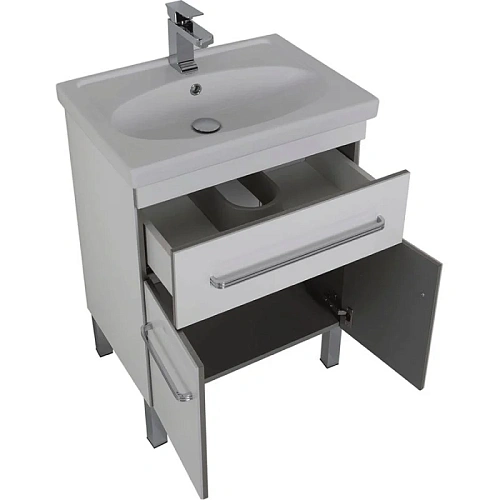 Комплект мебели Aquanet Сиена 60 белый (напольный 1 ящик 2 дверцы) 00196496 Комплект мебели Aquanet Сиена 60 белый (напольный 1 ящик 2 дверцы) 00196496