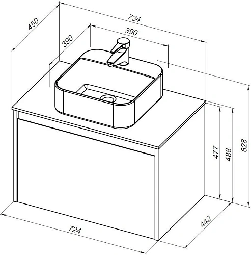 Тумба под раковину Aquanet Nova Lite 75 белый (1 ящик) 00242275 Тумба под раковину Aquanet Nova Lite 75 белый (1 ящик) 00242275