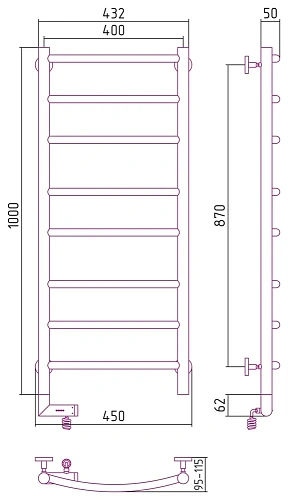 Полотенцесушитель электрический Сунержа Галант 2.0 1000х400 МЭМ левый 31-5200-1040 Матовый черный Полотенцесушитель электрический Сунержа Галант 2.0 1000х400 МЭМ левый 31-5200-1040 Матовый черный