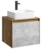 Тумба под раковину AQWELLA Mobi 60 см MOB0106DB+MOB0706BS подвесная, дуб балтийский