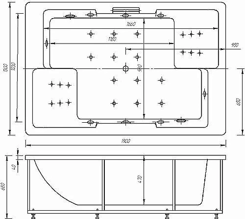 Акриловая ванна Aquatek Дорадо пустая без фронтального экрана DOR190-0000006 Акриловая ванна Aquatek Дорадо пустая без фронтального экрана DOR190-0000006