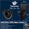 Унитаз напольный Taliente Arte Vortex AR33043 Nero черный матовый, с бачком и крышкой микролифт Унитаз напольный Taliente Arte Vortex AR33043 Nero черный матовый, с бачком и крышкой микролифт
