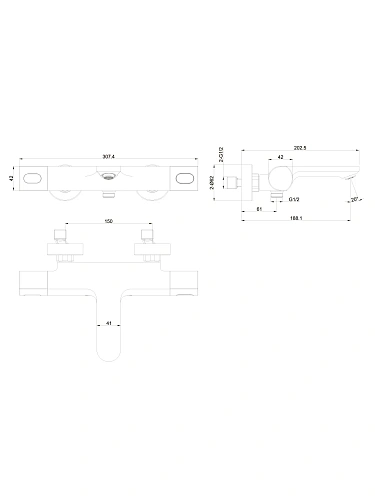 Смеситель для ванны Aquatek АЛЬФА AQ1943CR термостатический Смеситель для ванны Aquatek АЛЬФА AQ1943CR термостатический
