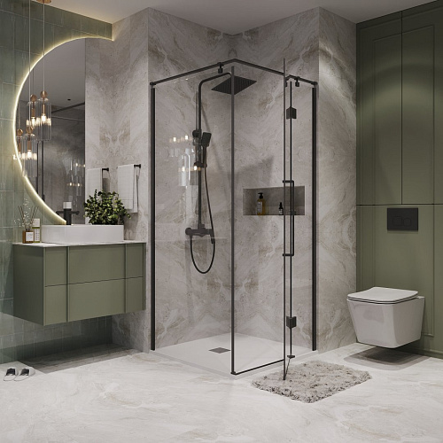 Душевой уголок Niagara Nova NG-6832-34BLACK (100x100x195) квадратная, распашная, черный матовый, стекло прозрачное Душевой уголок Niagara Nova NG-6832-34BLACK (100x100x195) квадратная, распашная, черный матовый, стекло прозрачное