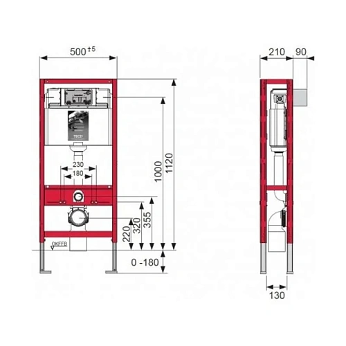 Инсталляция для унитаза TECEprofil 9300093 Инсталляция для унитаза TECEprofil 9300093