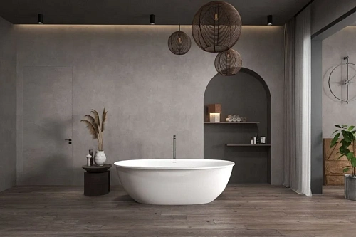 Ванна отдельностоящая ABBER AS9631 170x85 универсальная, белая матовая, искусственный камень Ванна отдельностоящая ABBER AS9631 170x85 универсальная, белая матовая, искусственный камень