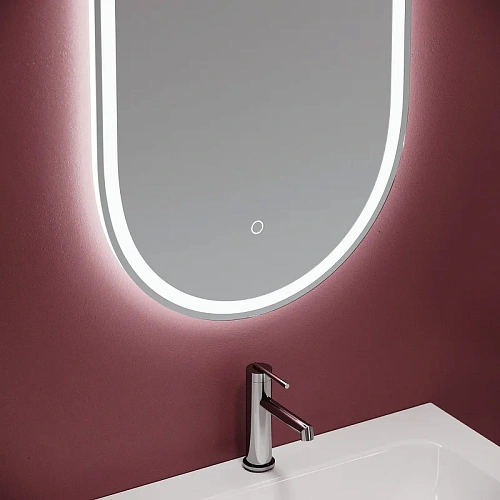 Зеркало Sancos Oval OV55F 550х1050 фронтальная подсветка с сенсорным управлением Зеркало Sancos Oval OV55F 550х1050 фронтальная подсветка с сенсорным управлением