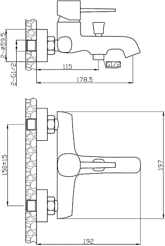 Смеситель для ванны STWORKI Эстерсунд ES-03b 551350 Смеситель для ванны STWORKI Эстерсунд ES-03b 551350