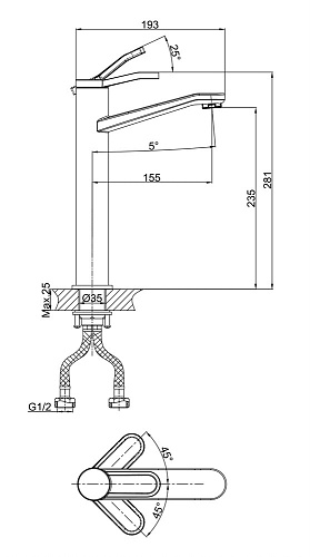 Смеситель для раковины D&K Venice Rialto DA1062041 Смеситель для раковины D&K Venice Rialto DA1062041