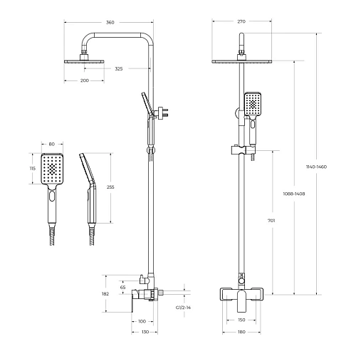 Душевая система CEZARES SLIDER-CD-01 хром Душевая система CEZARES SLIDER-CD-01 хром