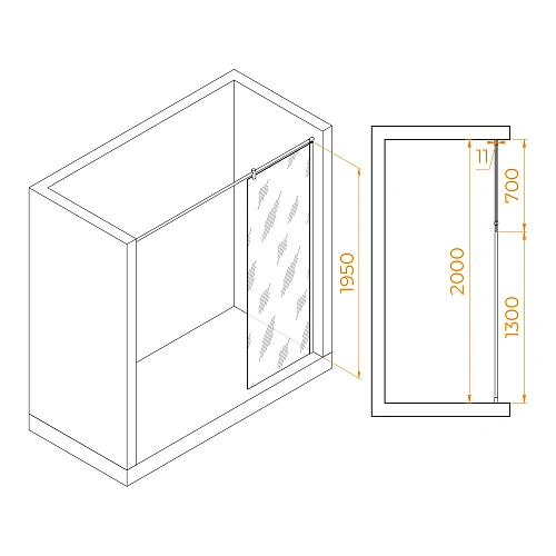 Душевая перегородка RGW Walk In WA-033 700 мм 351003307-11 хром, Easy Clean Душевая перегородка RGW Walk In WA-033 700 мм 351003307-11 хром, Easy Clean