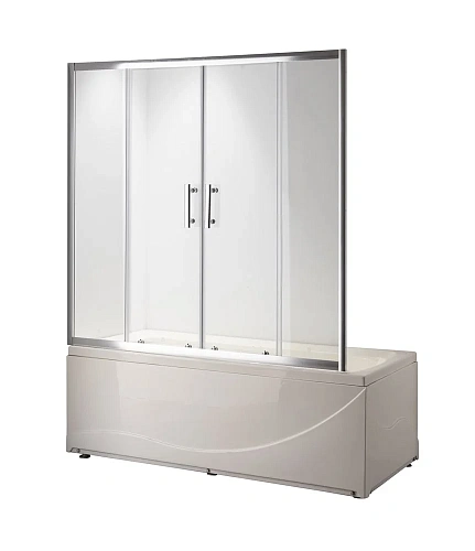 Шторка на ванну Taliente 150x140см, раздвижная, прозрачное стекло 6мм, профиль хром TA-1514CP Шторка на ванну Taliente 150x140см, раздвижная, прозрачное стекло 6мм, профиль хром TA-1514CP