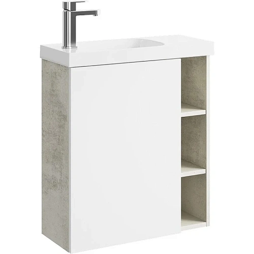 Корпус тумбы под раковину Aqwella Alba 60 L ALB0106LLS подвесной камень натуральный 600х700х250 мм Корпус тумбы под раковину Aqwella Alba 60 L ALB0106LLS подвесной камень натуральный 600х700х250 мм