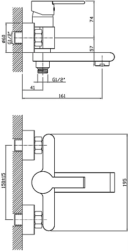 Смеситель для ванны STWORKI Вестерос VS-02sv 550523 Смеситель для ванны STWORKI Вестерос VS-02sv 550523