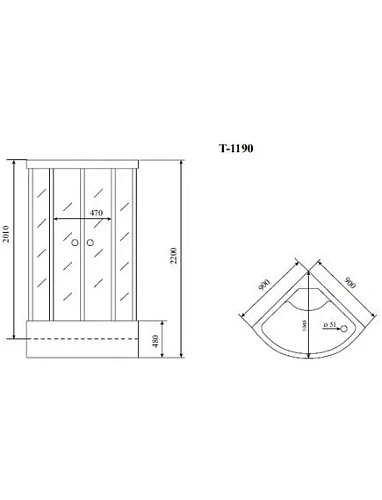 Душевая кабина Timo Standart T-6690 Black Fabric (90x90x220), турецкая баня хамам Душевая кабина Timo Standart T-6690 Black Fabric (90x90x220), турецкая баня хамам