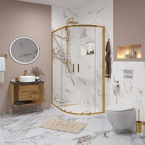 Душевой уголок Niagara Nova NG-6421-08 GOLD (120x80x190) полукруг, двери раздвижные 64210811GOLD Душевой уголок Niagara Nova NG-6421-08 GOLD (120x80x190) полукруг, двери раздвижные 64210811GOLD