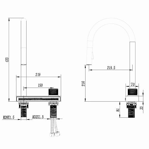 Смеситель для кухни ABBER Wasser Kreis AF8114SP с выдвижной лейкой, сатин Смеситель для кухни ABBER Wasser Kreis AF8114SP с выдвижной лейкой, сатин