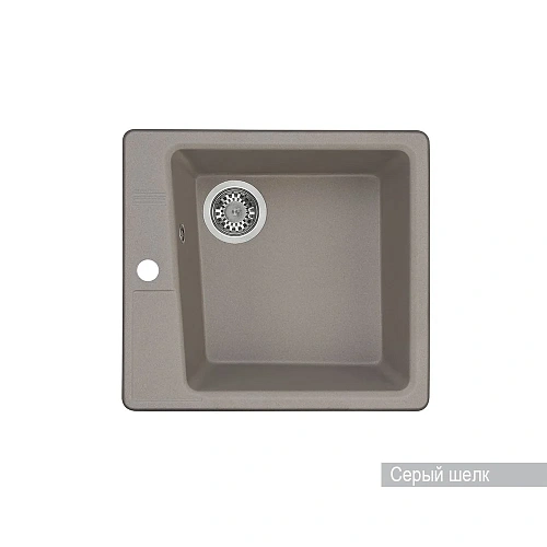 Кухонная мойка Aquaton Парма 1A713032PM250 из литого мрамора, квадратная, серый шелк Кухонная мойка Aquaton Парма 1A713032PM250 из литого мрамора, квадратная, серый шелк