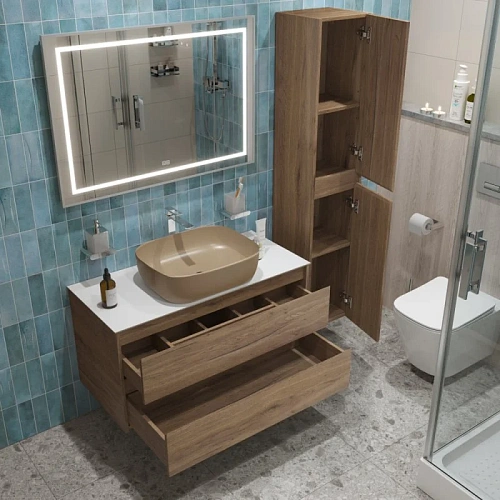 Тумба со столешницей и раковиной BelBagno KRAFT 100 kraft100rt-kepbo-1302h316-set подвесная KRAFT100RT-KEPBO-1302H316-SET Тумба со столешницей и раковиной BelBagno KRAFT 100 kraft100rt-kepbo-1302h316-set подвесная KRAFT100RT-KEPBO-1302H316-SET