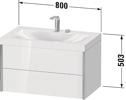 Тумба под раковину Duravit XVIU XV4615EB272P подвесная 80 см дуб/черный Тумба под раковину Duravit XVIU XV4615EB272P подвесная 80 см дуб/черный