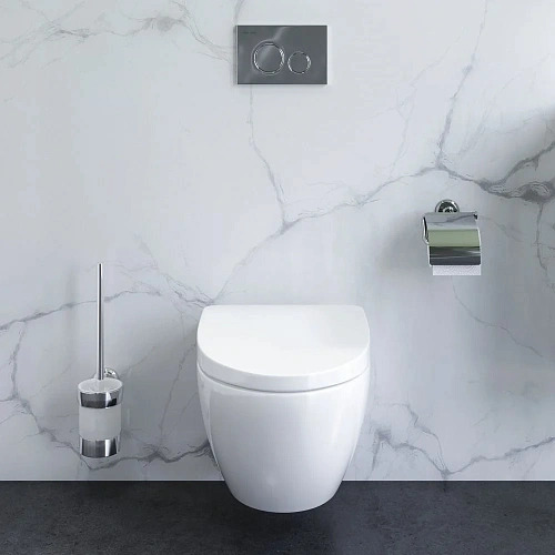 Инсталляция AM.PM Awe CK11FB с подвесным унитазом, сиденьем микролифт, клавишей смыва хром и аксессуаром Инсталляция AM.PM Awe CK11FB с подвесным унитазом, сиденьем микролифт, клавишей смыва хром и аксессуаром