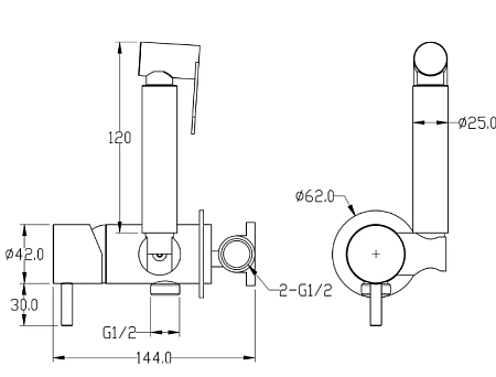Гигиенический душ Boheme Uno 467-NB Nikel Brush Гигиенический душ Boheme Uno 467-NB Nikel Brush
